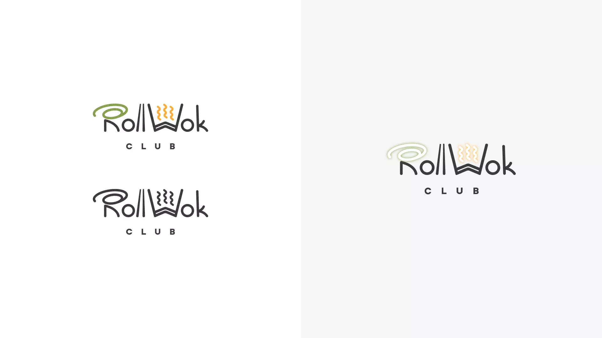 Разработка логотипа и фирменного стиля суши-бара «Roll Wok Club» в Гае