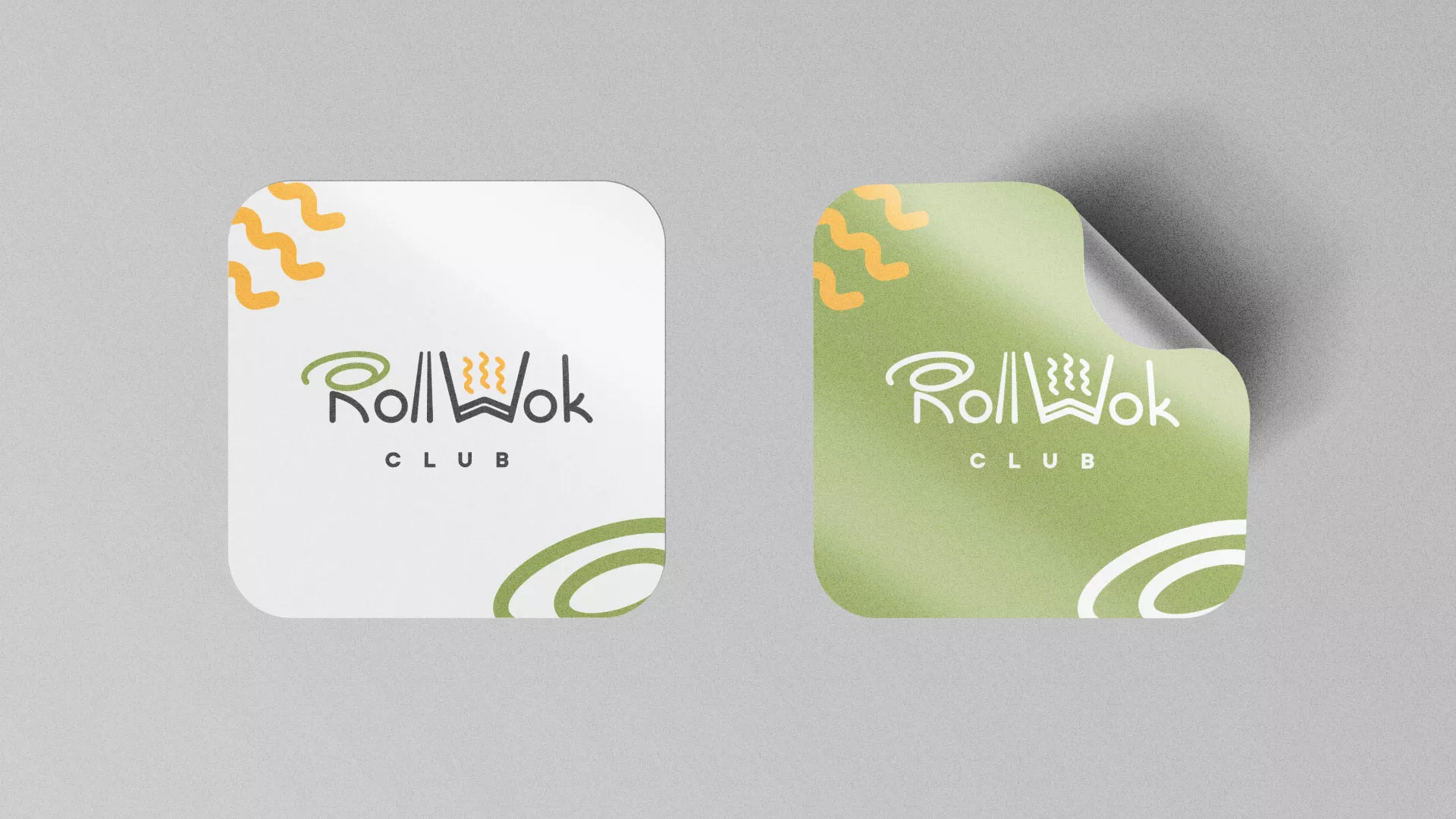 Разработка логотипа и фирменного стиля суши-бара «Roll Wok Club» в Гае