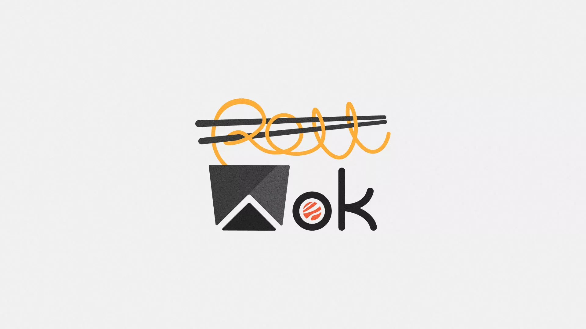 Разработка логотипа в Гае для суши-бара «Roll Wok Club» Разработка логотипа в Гае для суши-бара «Roll Wok Club»